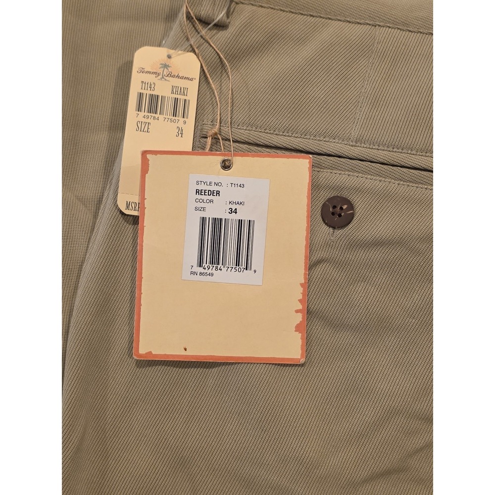 Tommy Bahama 100% Silk Reeder Pants Mens 34 Khaki Resort Casual NWT - Picture 10 of 12